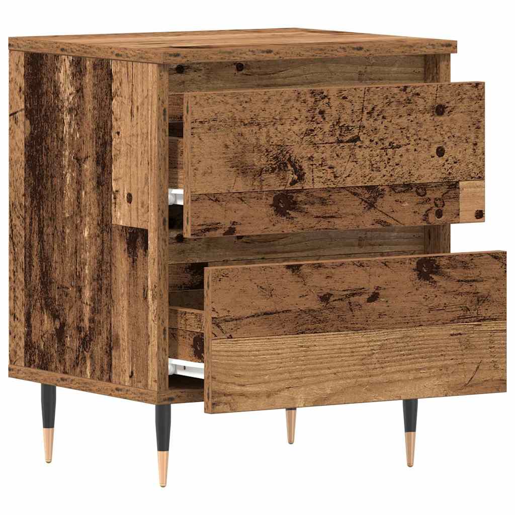 Nachttisch mit Schubladen Altholz 40 x 35 x 50 cm Holzwerkstoff