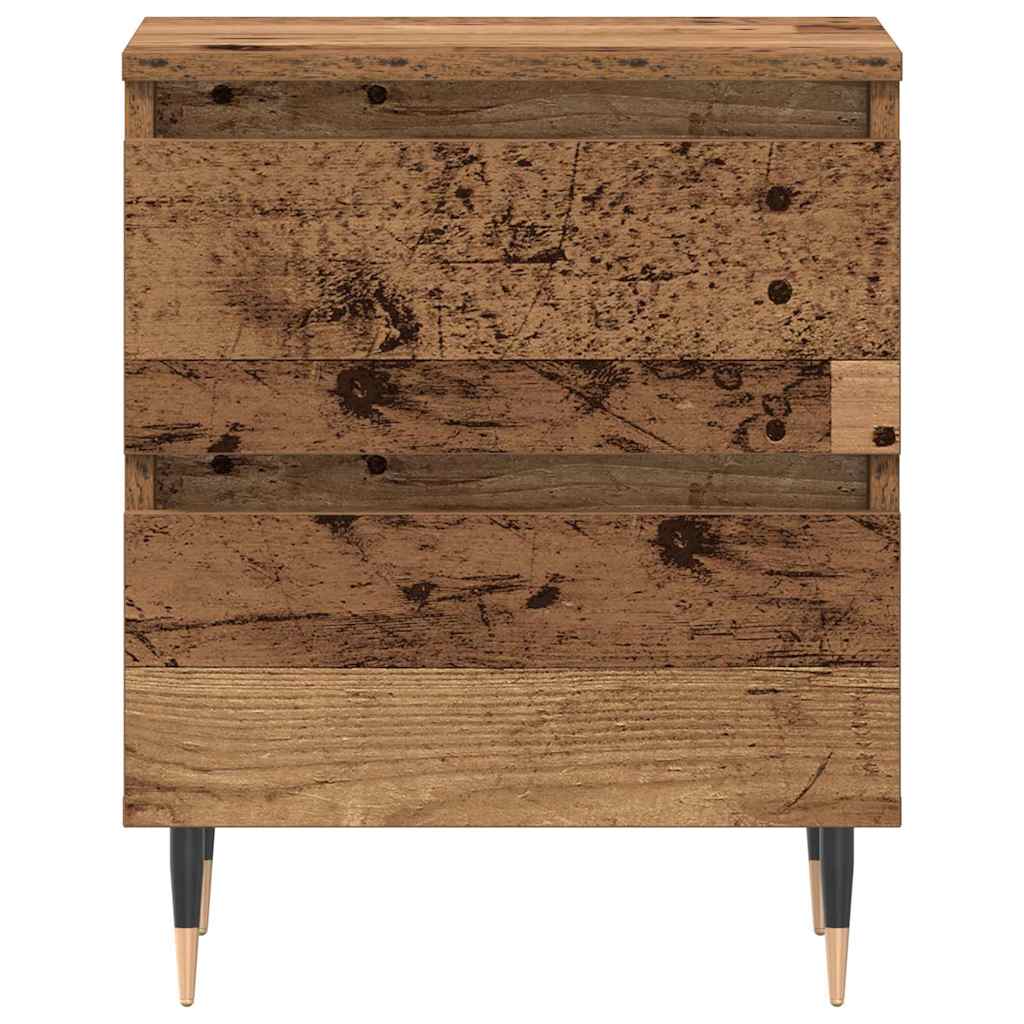 Nachttisch mit Schubladen Altholz 40 x 35 x 50 cm Holzwerkstoff