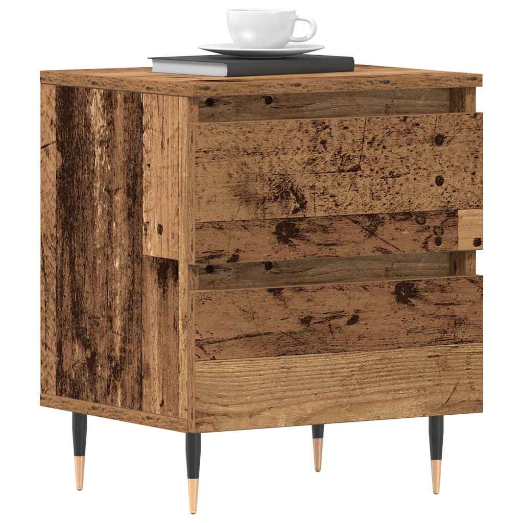 Nachttisch mit Schubladen Altholz 40 x 35 x 50 cm Holzwerkstoff