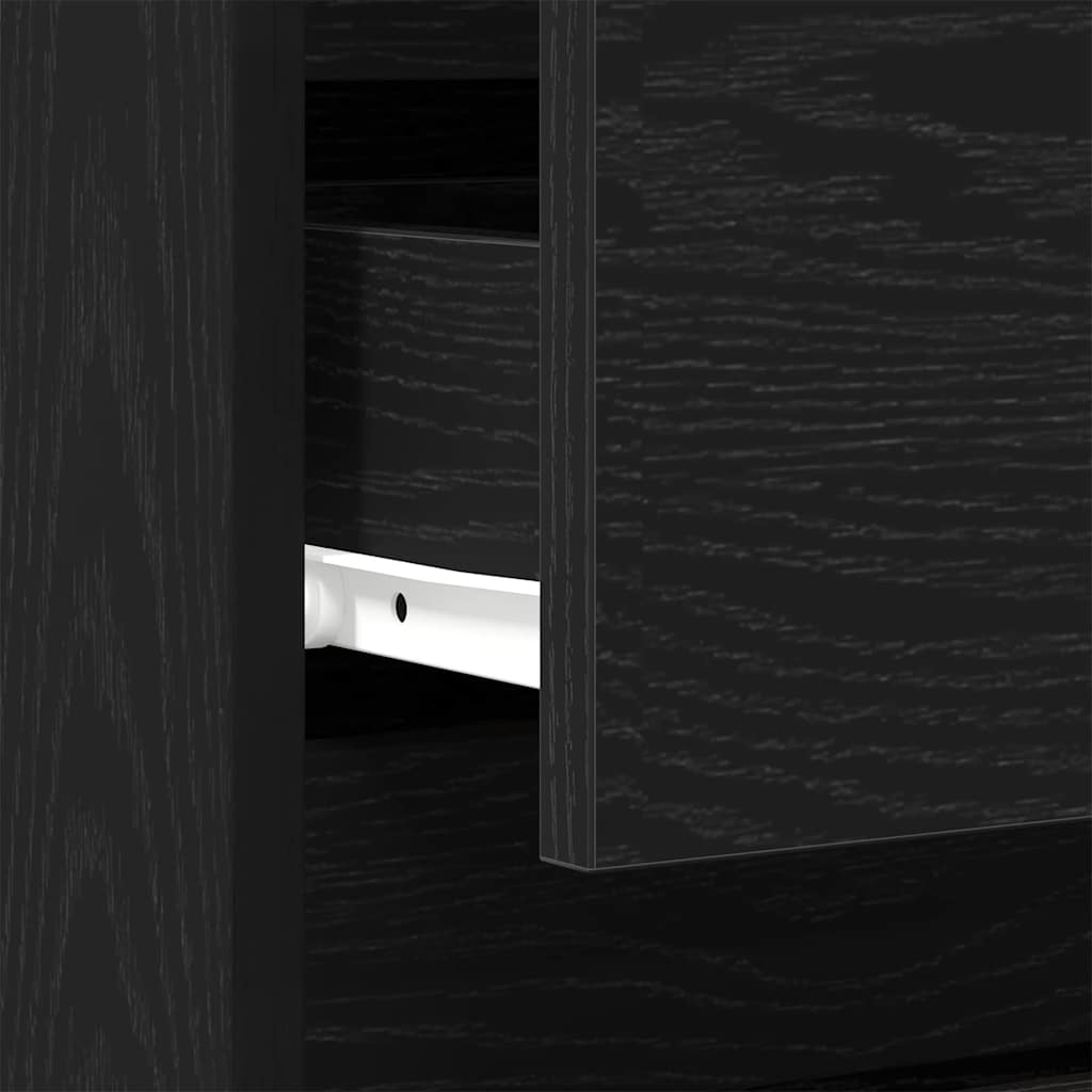 Nachttisch Schwarz Eichen-Optik 40 x 35 x 50 cm Holzwerkstoff
