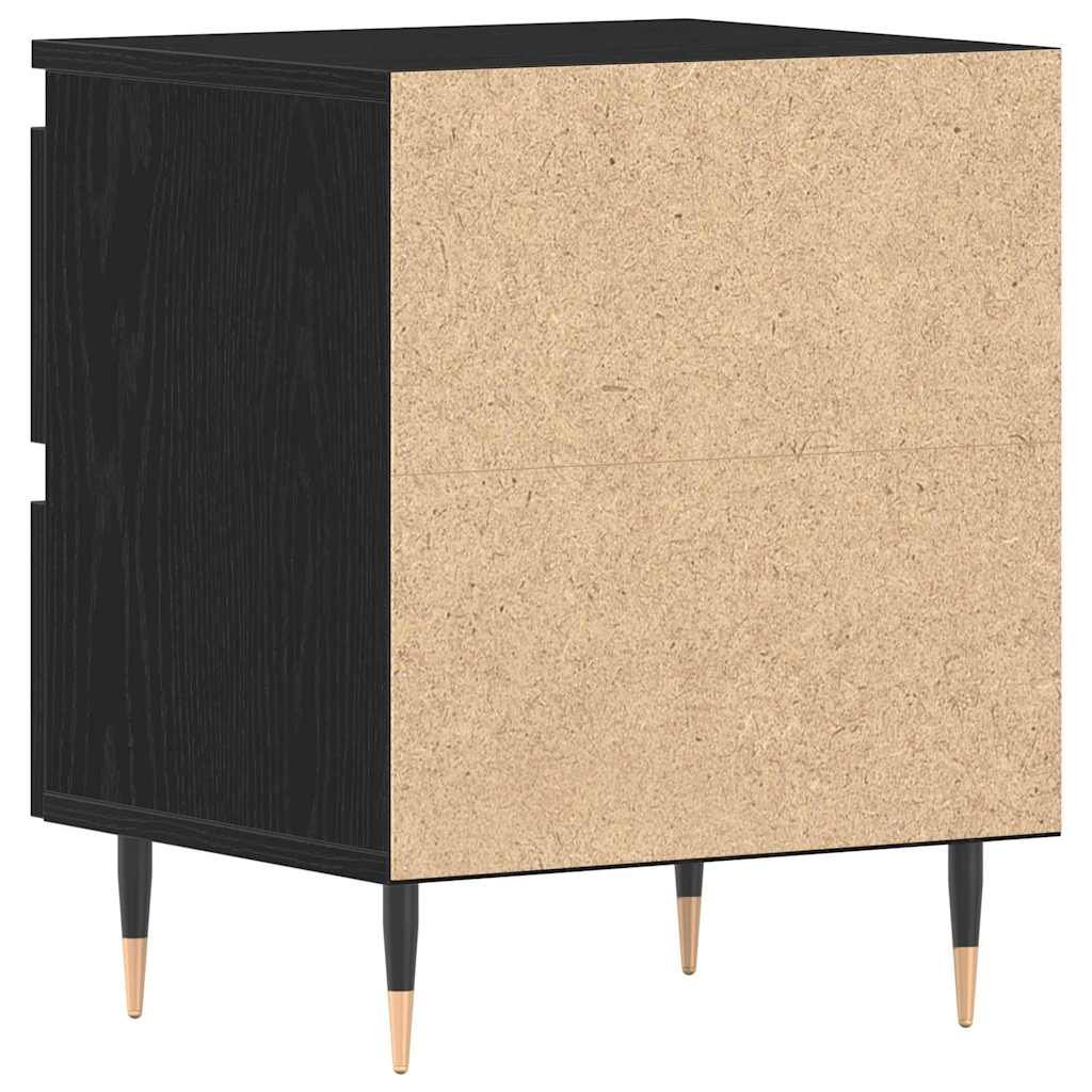 Nachttisch Schwarz Eichen-Optik 40 x 35 x 50 cm Holzwerkstoff