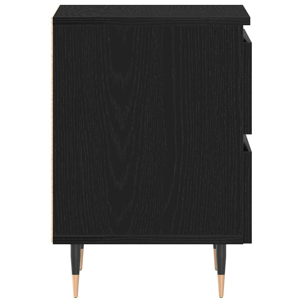 Nachttisch Schwarz Eichen-Optik 40 x 35 x 50 cm Holzwerkstoff