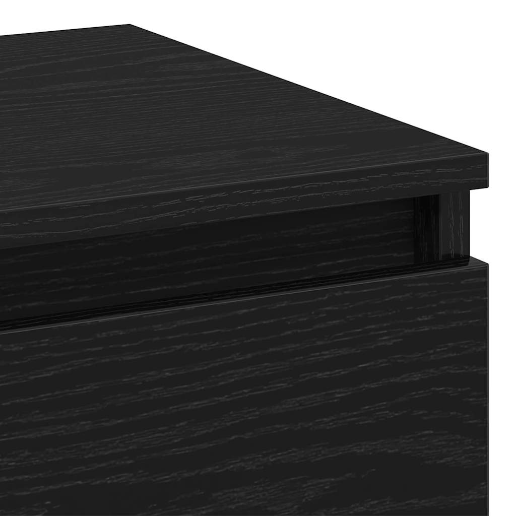 Nachttisch 2 pcs Schwarz Eichen-Optik 40 x 35 x 50 cm