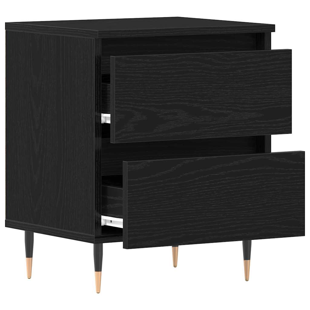 Nachttisch 2 pcs Schwarz Eichen-Optik 40 x 35 x 50 cm