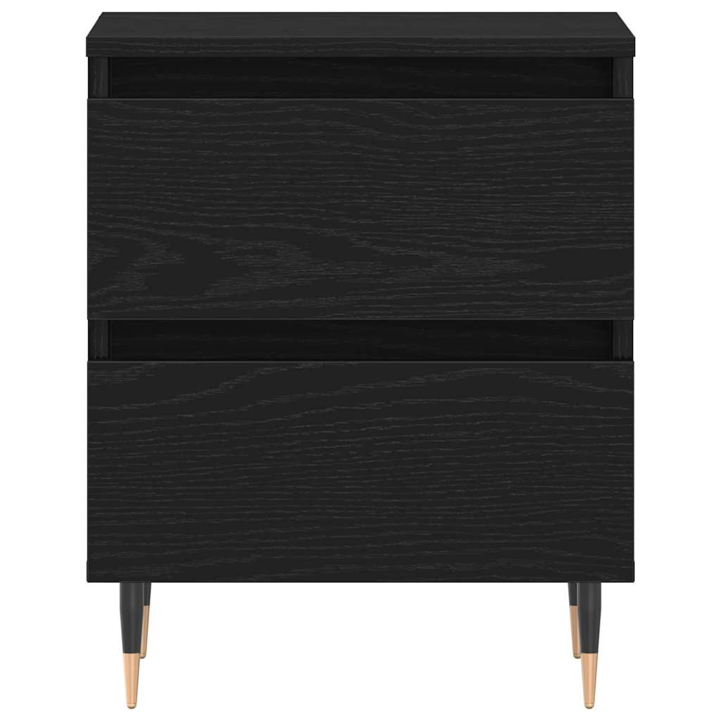 Nachttisch 2 pcs Schwarz Eichen-Optik 40 x 35 x 50 cm