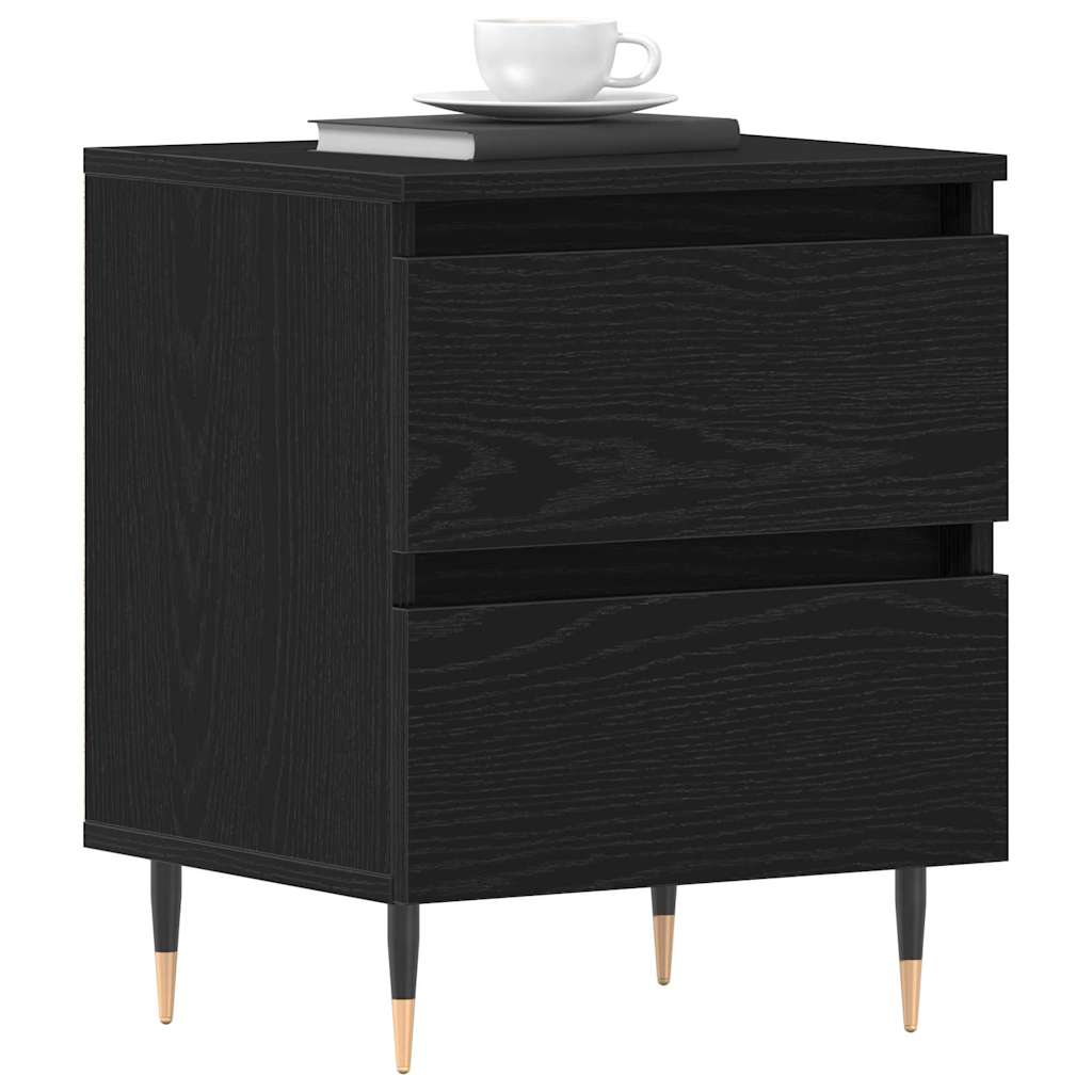Nachttisch 2 pcs Schwarz Eichen-Optik 40 x 35 x 50 cm