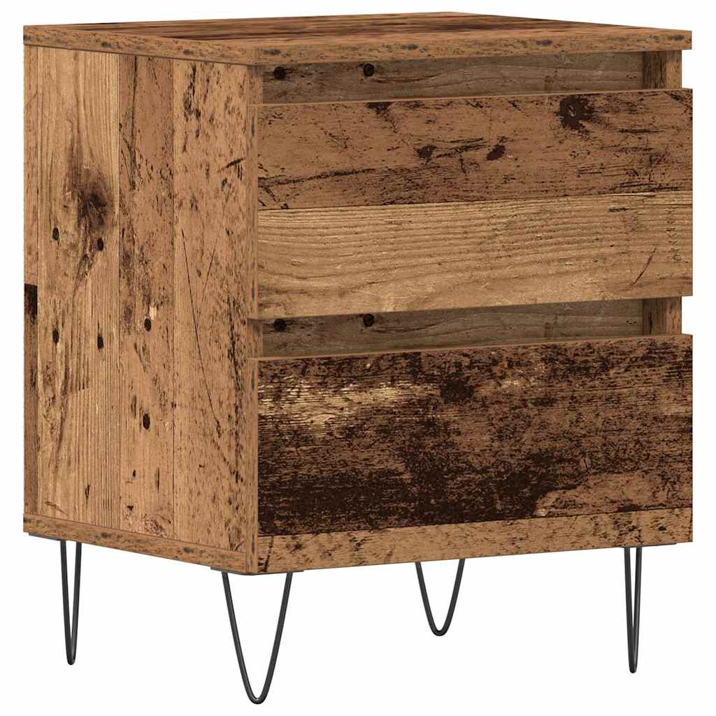 Nachttisch mit Schubladen Altholz 40 x 35 x 50 cm Holzwerkstoff