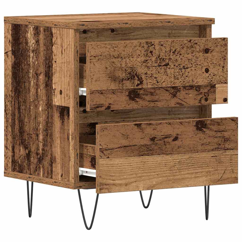 Nachttisch mit Schubladen Altholz 40 x 35 x 50 cm Holzwerkstoff