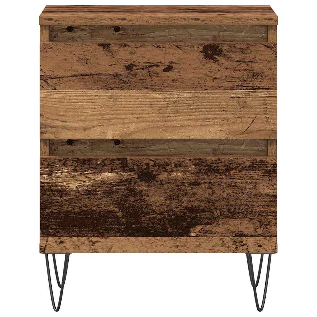 Nachttisch mit Schubladen Altholz 40 x 35 x 50 cm Holzwerkstoff