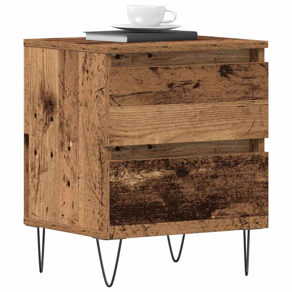 Nachttisch mit Schubladen Altholz 40 x 35 x 50 cm Holzwerkstoff