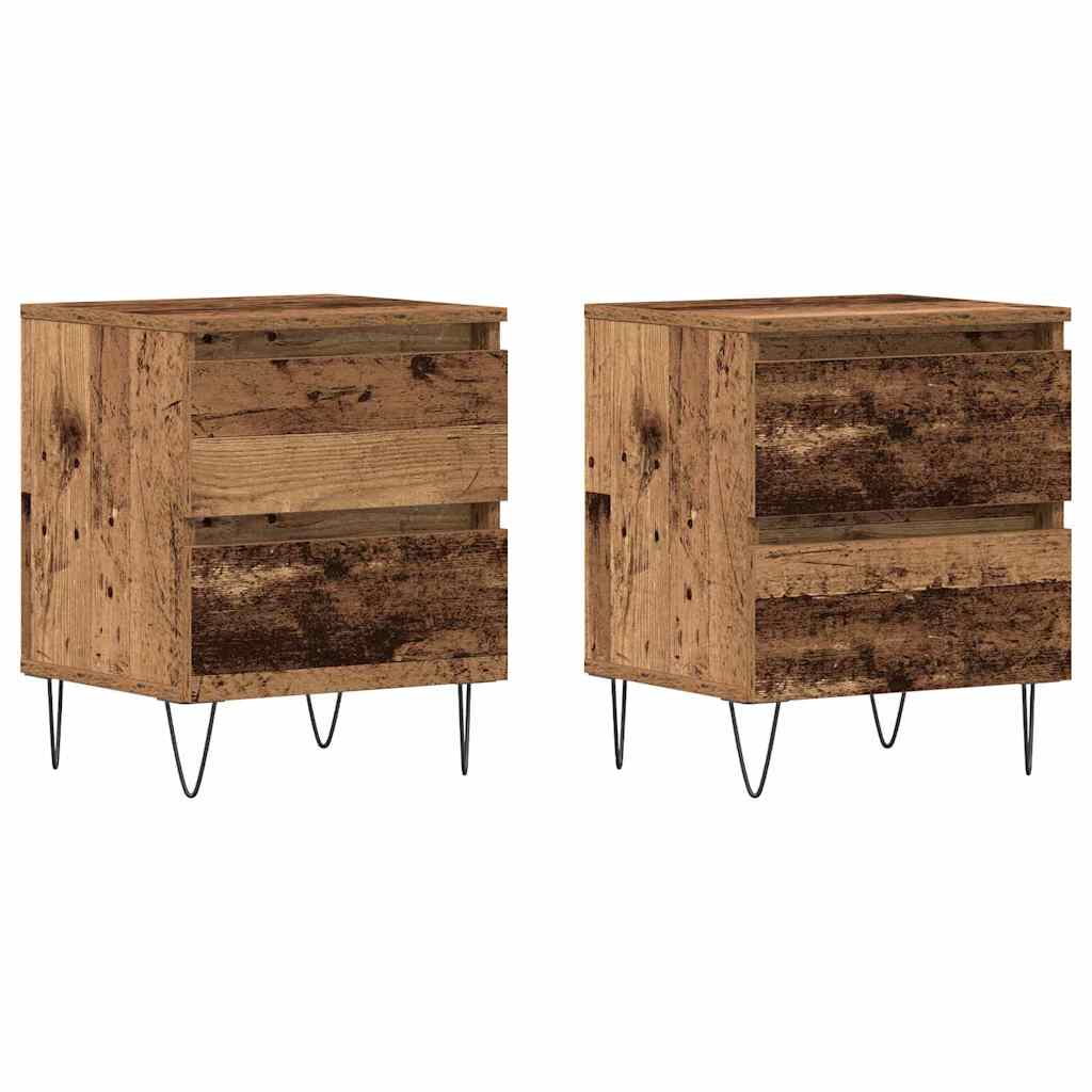 Nachttisch 2 pcs Altholz 40 x 35 x 50 cm Holzwerkstoff