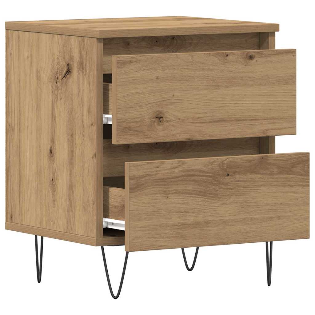 Nachttisch 2 pcs Eiche handwerklich 40 x 35 x 50 cm