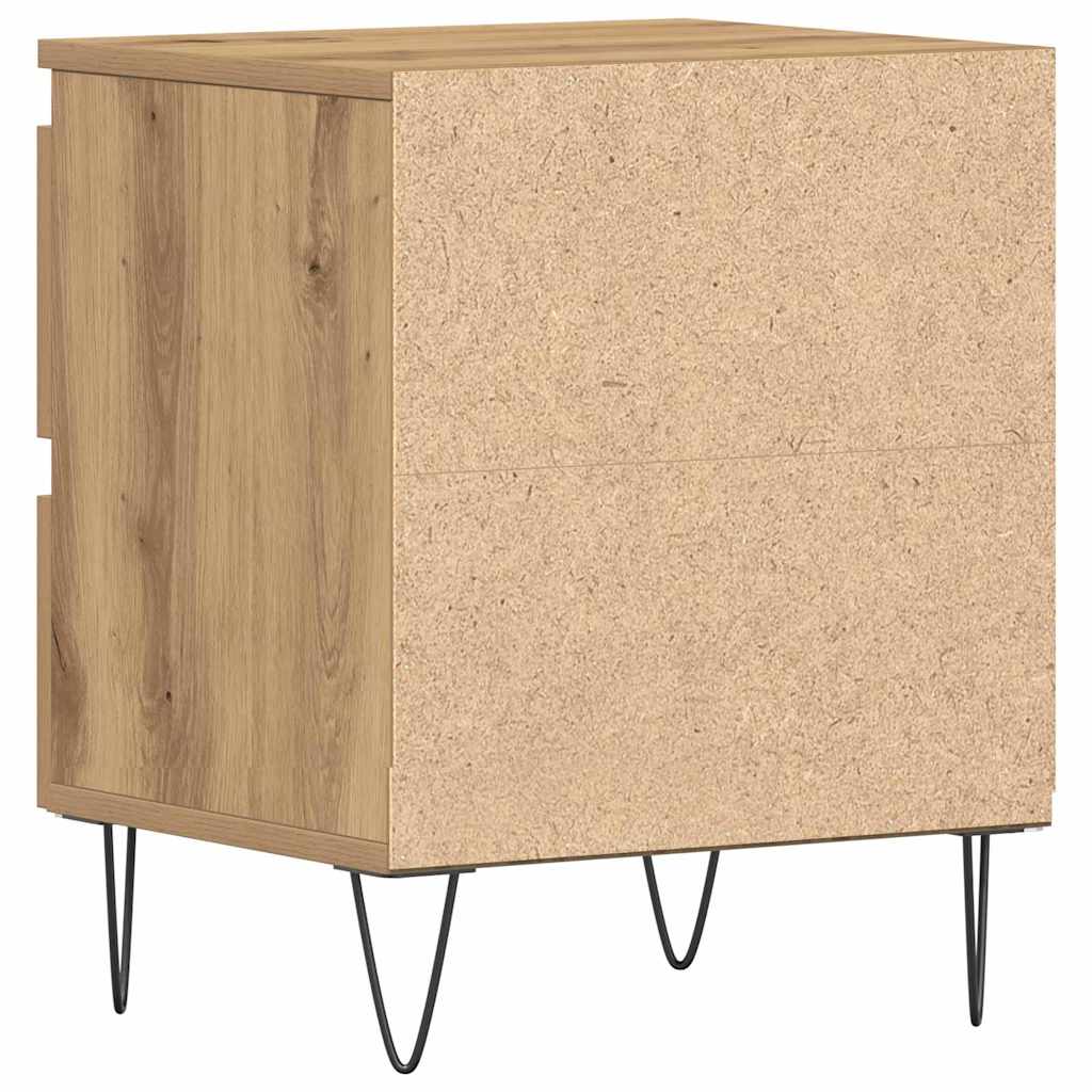 Nachttisch 2 pcs Eiche handwerklich 40 x 35 x 50 cm