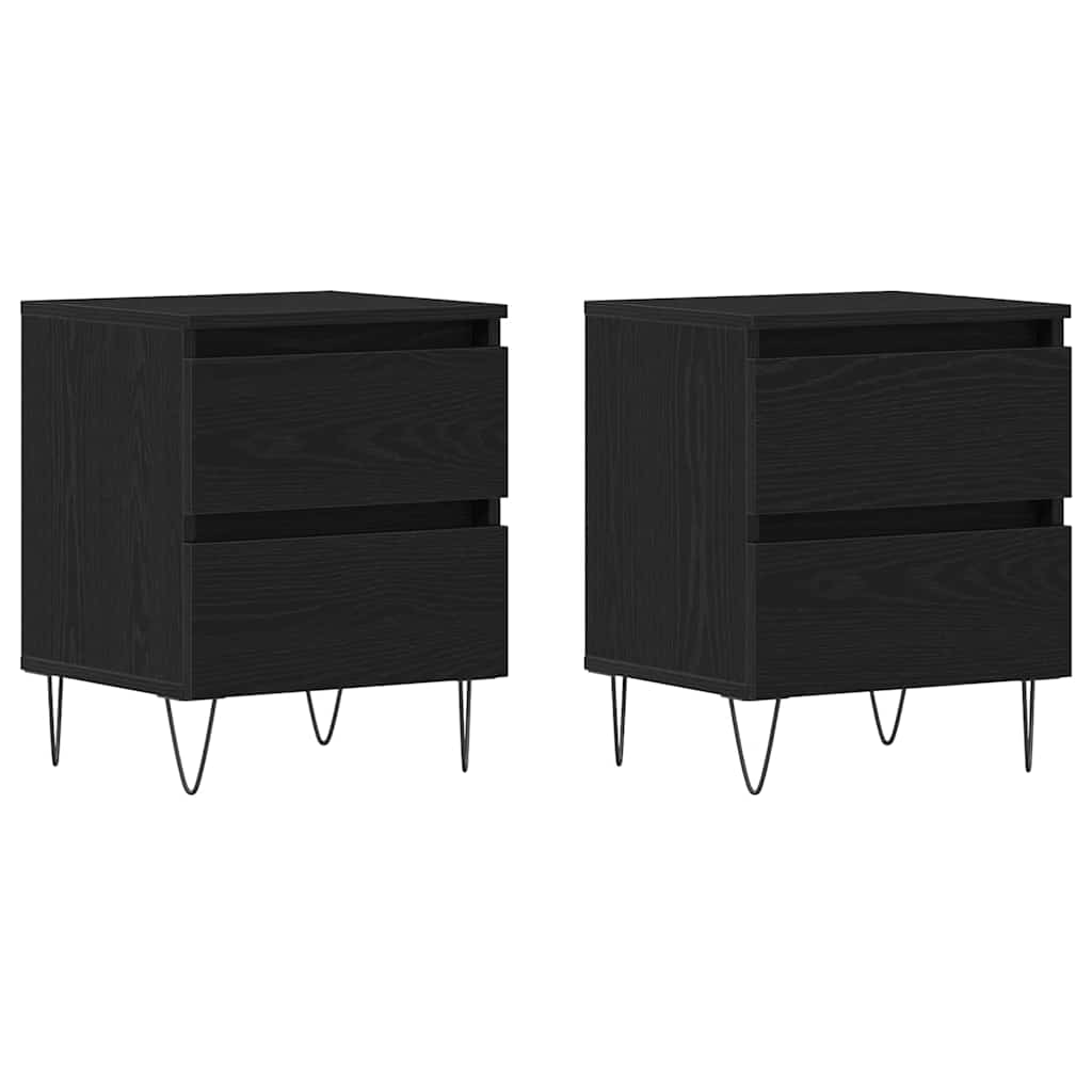 Nachttisch 2 pcs Schwarze Eiche 40 x 35 x 50 cm Holzwerkstoff
