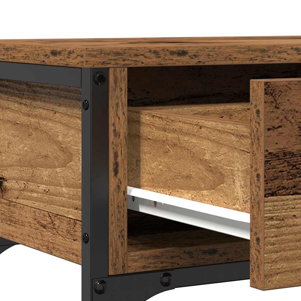Konsolentisch mit Regal Altholz 100 x 25 x 75 cm Holzwerkstoff