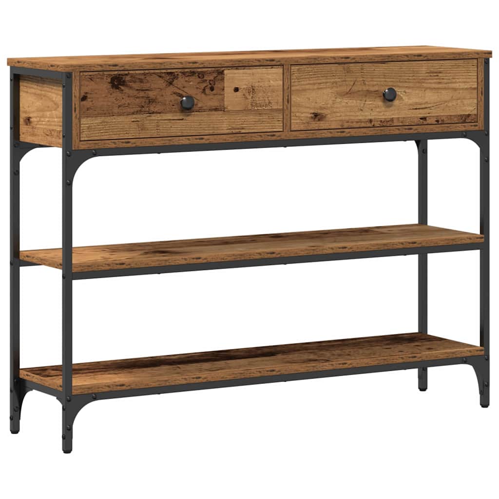 Konsolentisch mit Regal Altholz 100 x 25 x 75 cm Holzwerkstoff