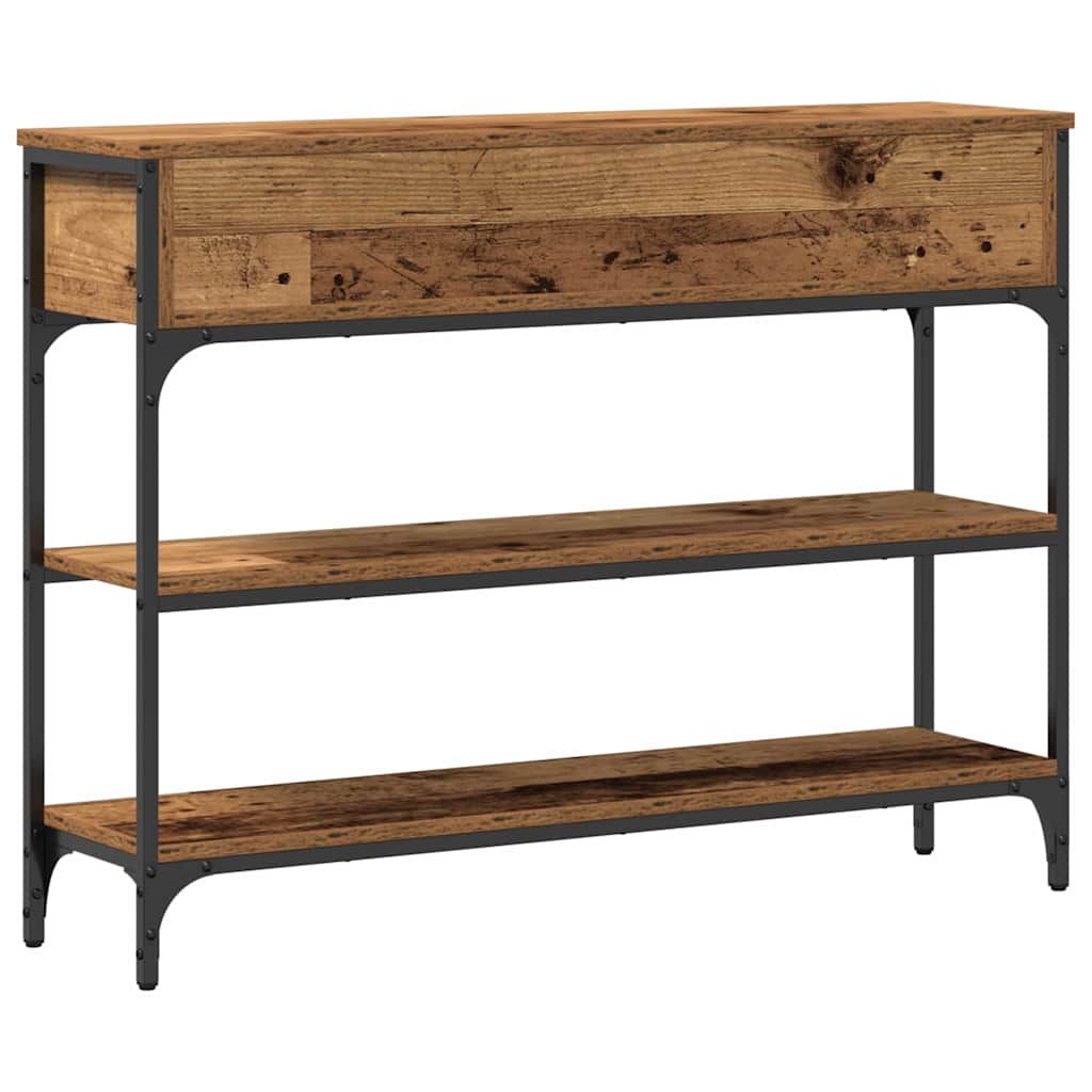 Konsolentisch mit Regal Altholz 100 x 25 x 75 cm Holzwerkstoff