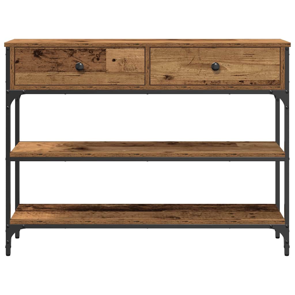 Konsolentisch mit Regal Altholz 100 x 25 x 75 cm Holzwerkstoff