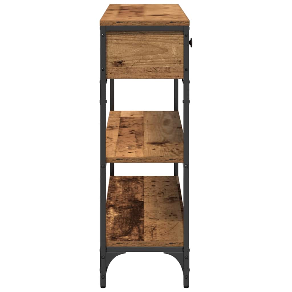 Konsolentisch mit Regal Altholz 100 x 25 x 75 cm Holzwerkstoff