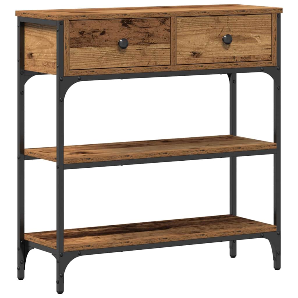 Konsolentisch mit Regal Altholz 72,5 x 25 x 75 cm Holzwerkstoff