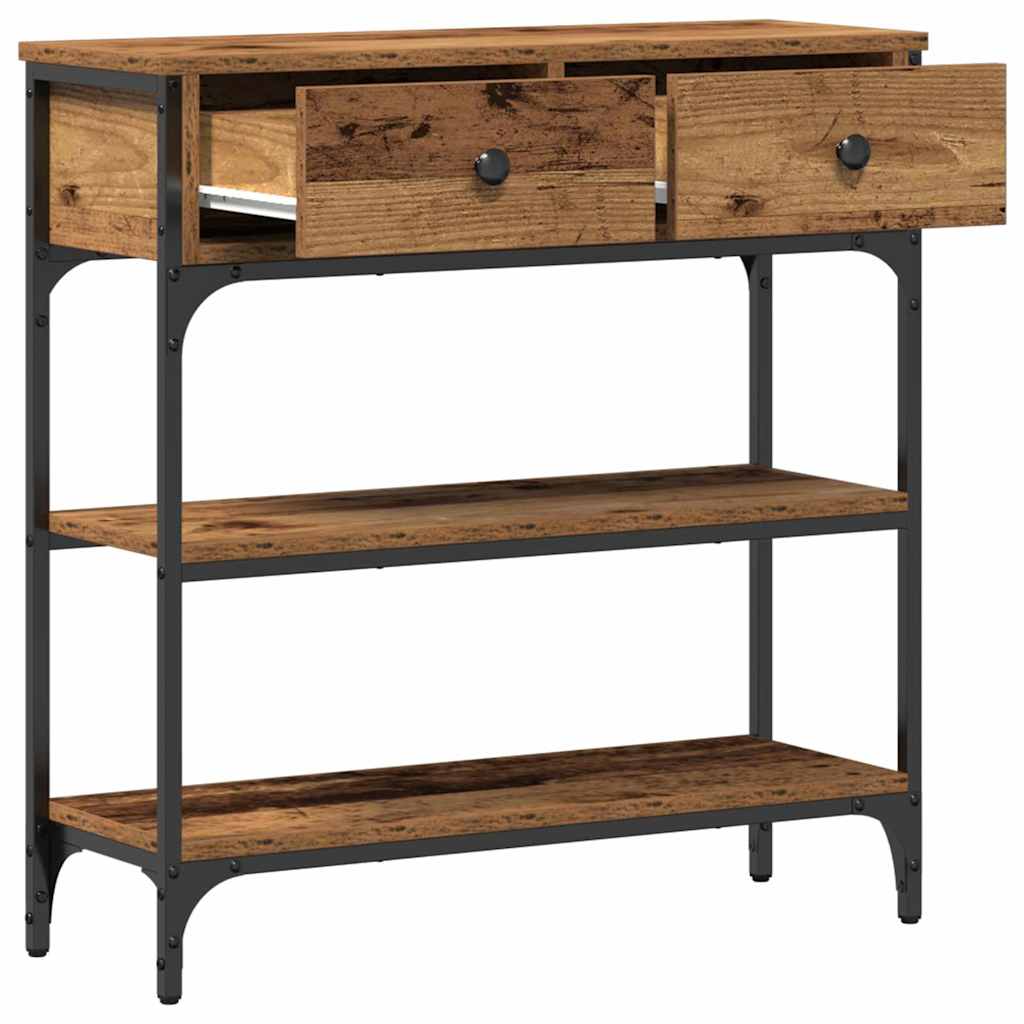 Konsolentisch mit Regal Altholz 72,5 x 25 x 75 cm Holzwerkstoff