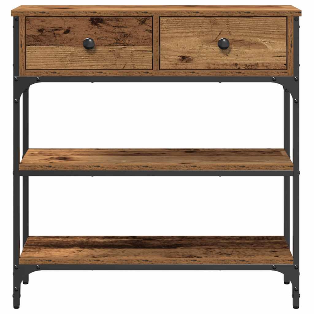 Konsolentisch mit Regal Altholz 72,5 x 25 x 75 cm Holzwerkstoff