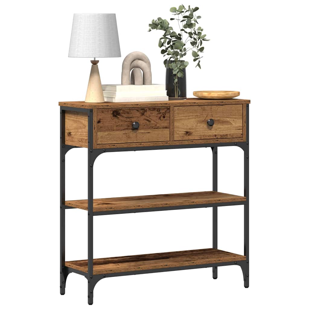 Konsolentisch mit Regal Altholz 72,5 x 25 x 75 cm Holzwerkstoff