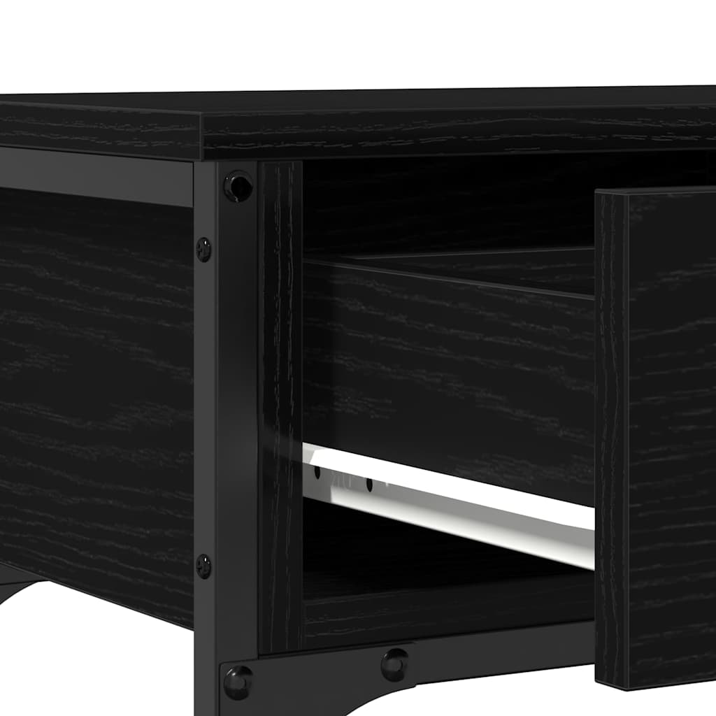 Konsolentisch mit Regal Schwarz Eichen-Optik 72,5 x 25 x 75 cm