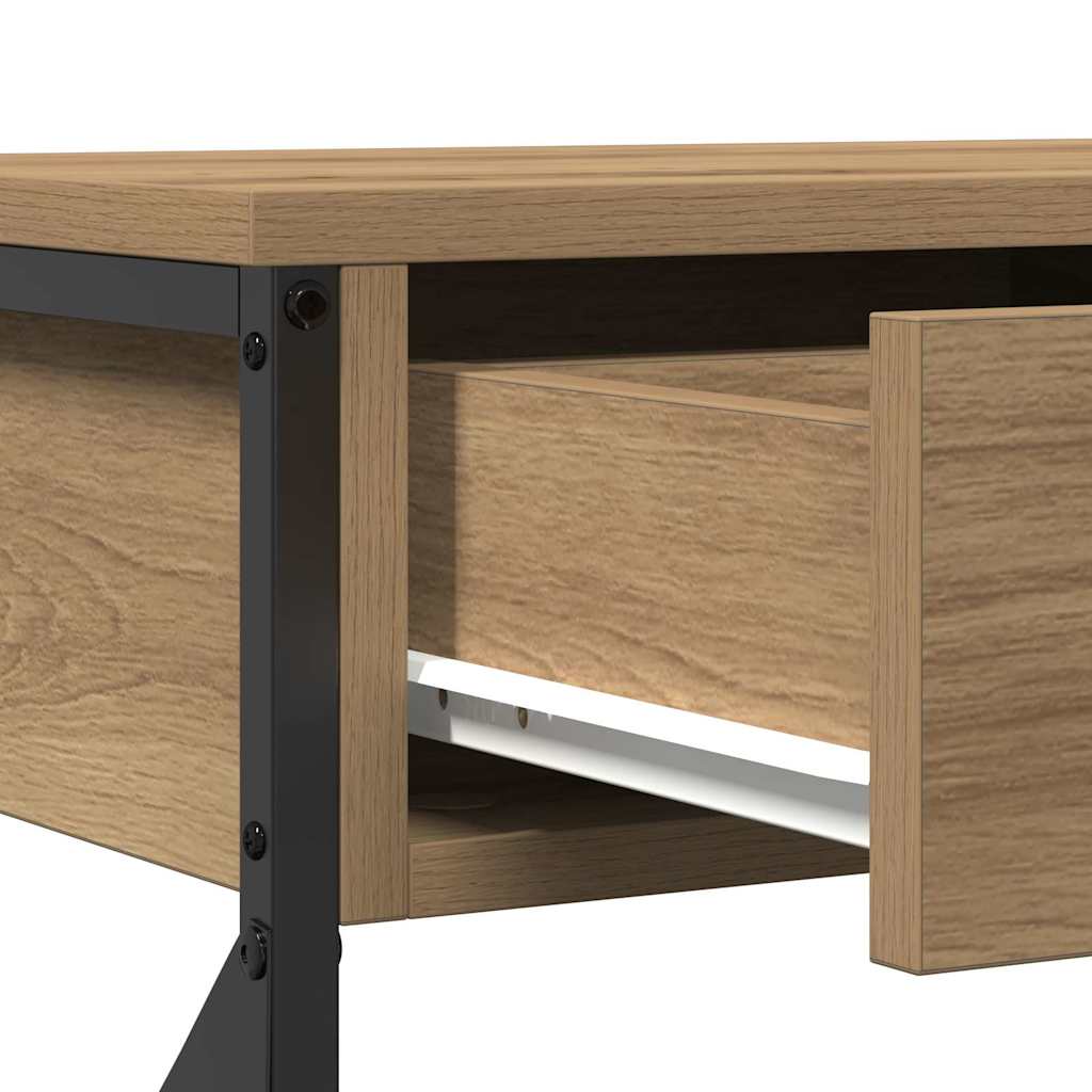 Konsole Tisch mit Schubladen Artisan-Eiche 75 x 28 x 75 cm