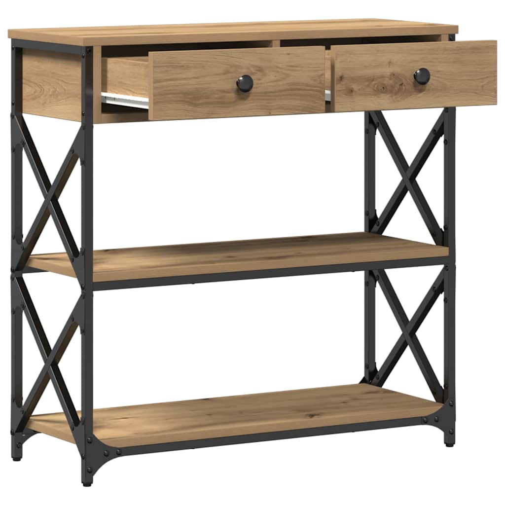 Konsole Tisch mit Schubladen Artisan-Eiche 75 x 28 x 75 cm