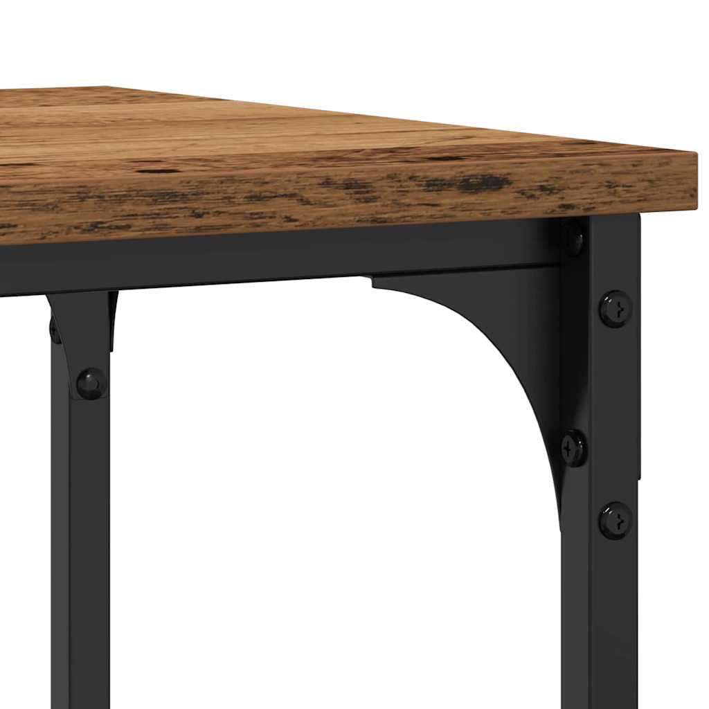 Konsolentisch Altholz 100 x 35 x 75 cm Schichtholz und Metall