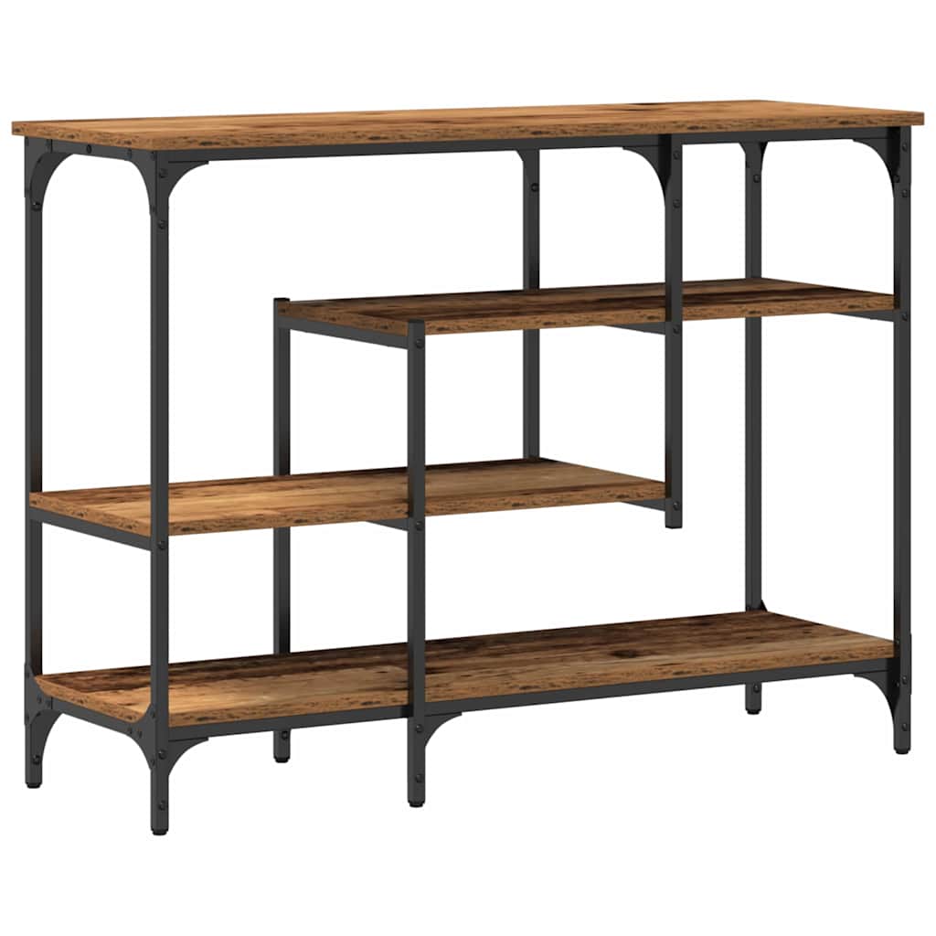 Konsolentisch Altholz 100 x 35 x 75 cm Schichtholz und Metall