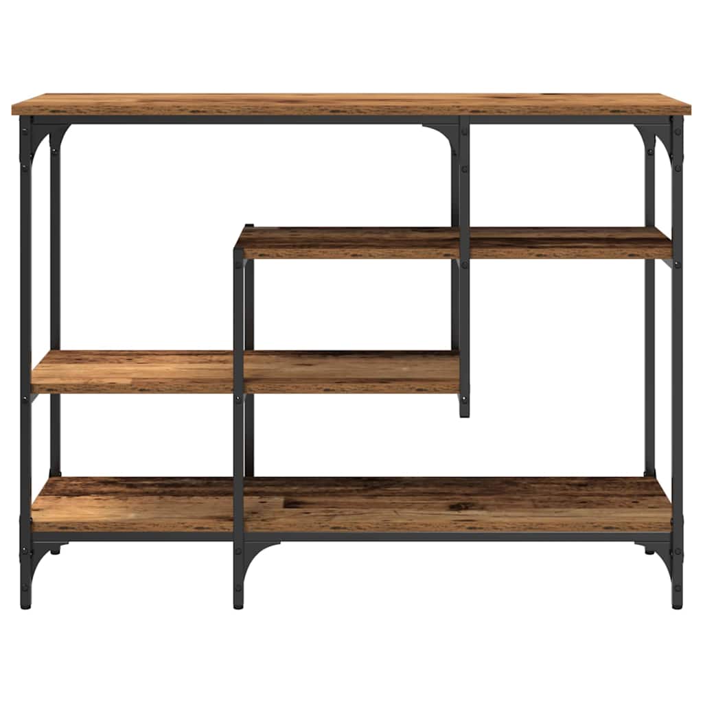 Konsolentisch Altholz 100 x 35 x 75 cm Schichtholz und Metall
