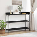 Konsolentisch mit Regal Schwarz Eichen-Optik 100 x 30 x 80 cm