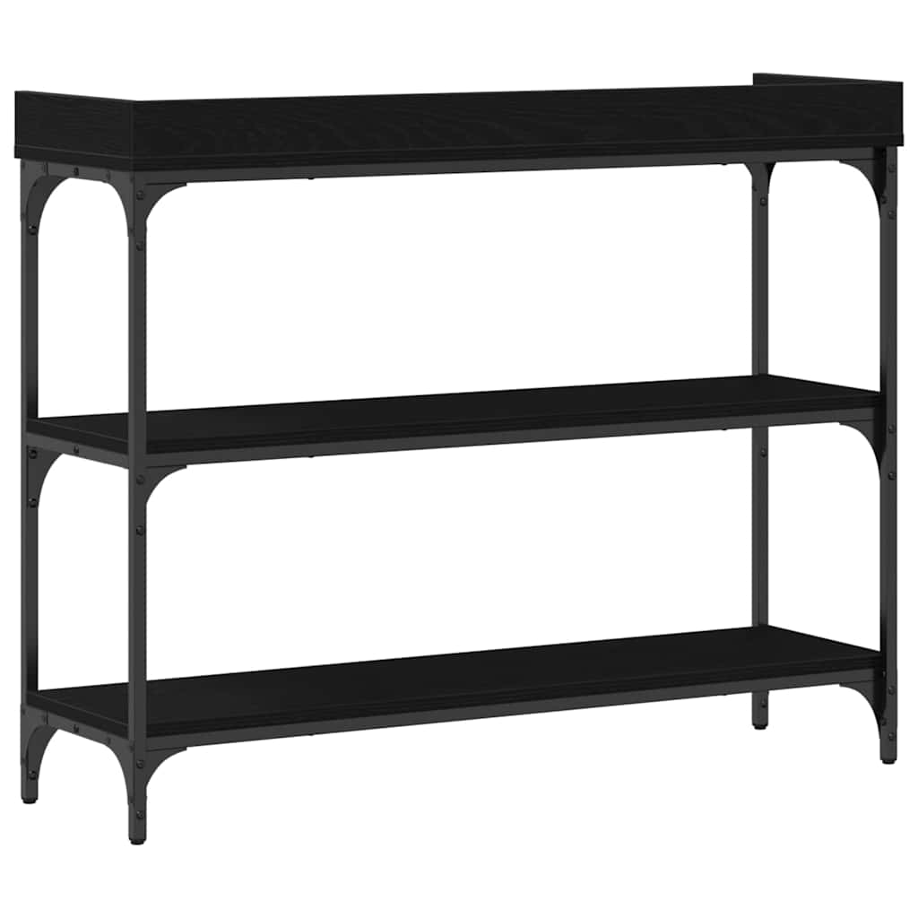 Konsolentisch mit Regal Schwarz Eichen-Optik 100 x 30 x 80 cm
