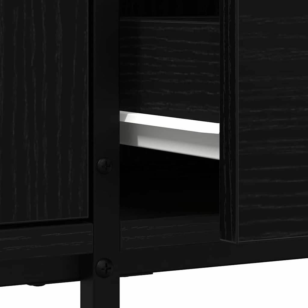 TV-Schränk Schwarz Eichen-Optik 200 x 25 x 44 cm Holzwerkstoff