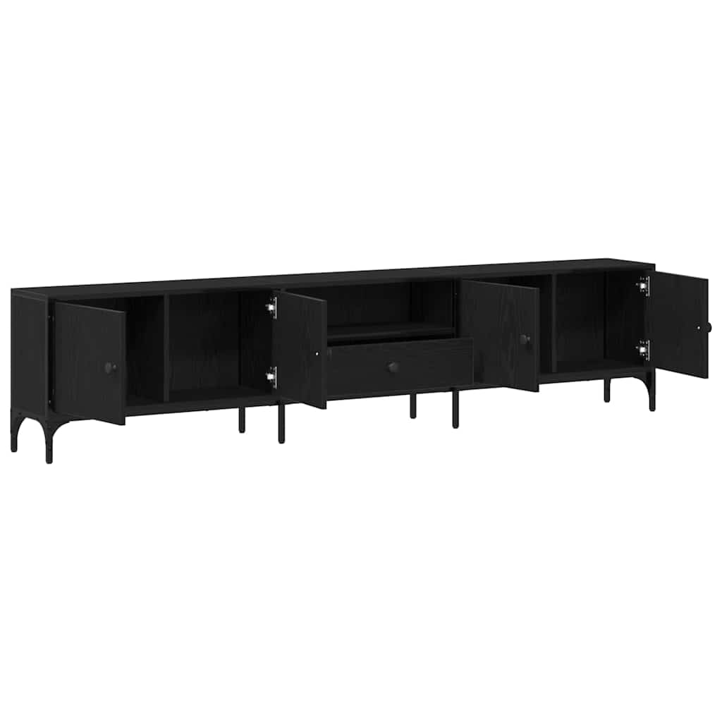 TV-Schränk Schwarz Eichen-Optik 200 x 25 x 44 cm Holzwerkstoff