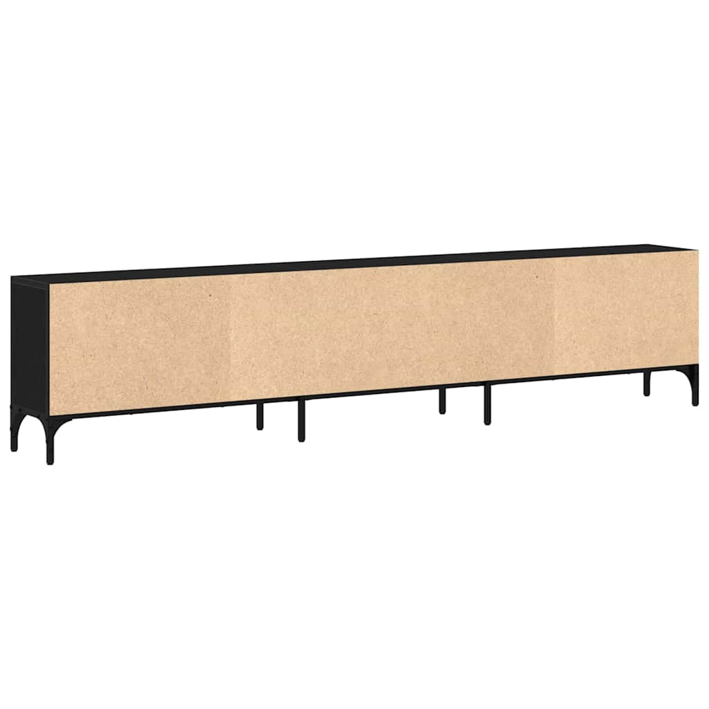 TV-Schränk Schwarz Eichen-Optik 200 x 25 x 44 cm Holzwerkstoff