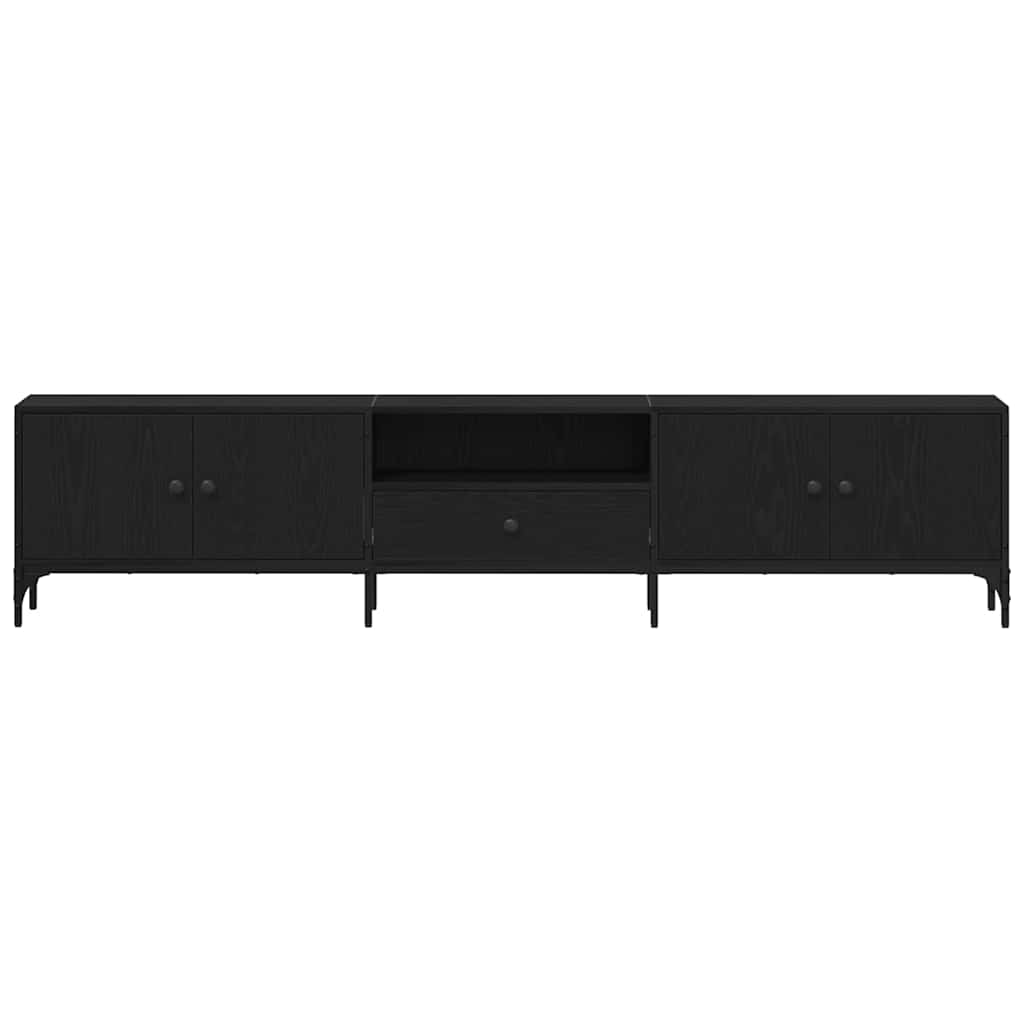 TV-Schränk Schwarz Eichen-Optik 200 x 25 x 44 cm Holzwerkstoff