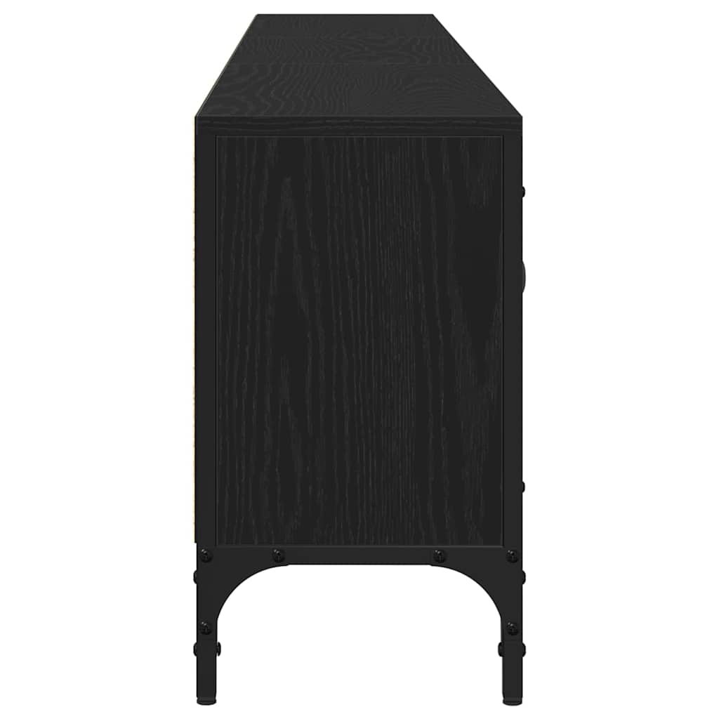 TV-Schränk Schwarz Eichen-Optik 200 x 25 x 44 cm Holzwerkstoff