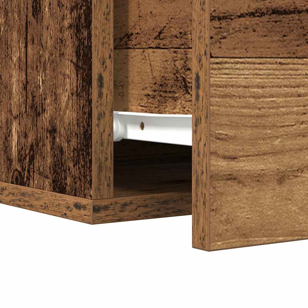 Nachttisch Wandmontiert Altholz 35 x 35 x 20 cm Holzwerkstoff