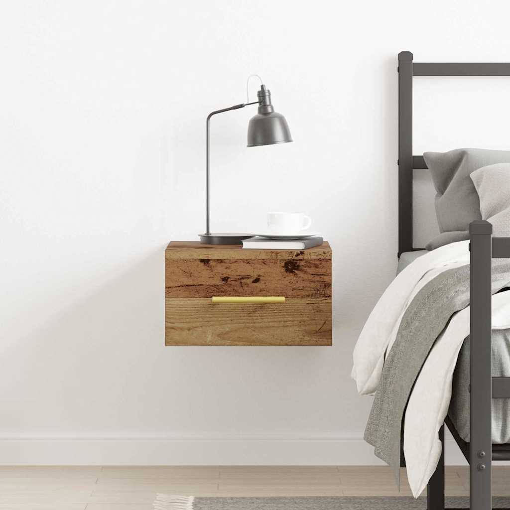 Nachttisch Wandmontiert Altholz 35 x 35 x 20 cm Holzwerkstoff