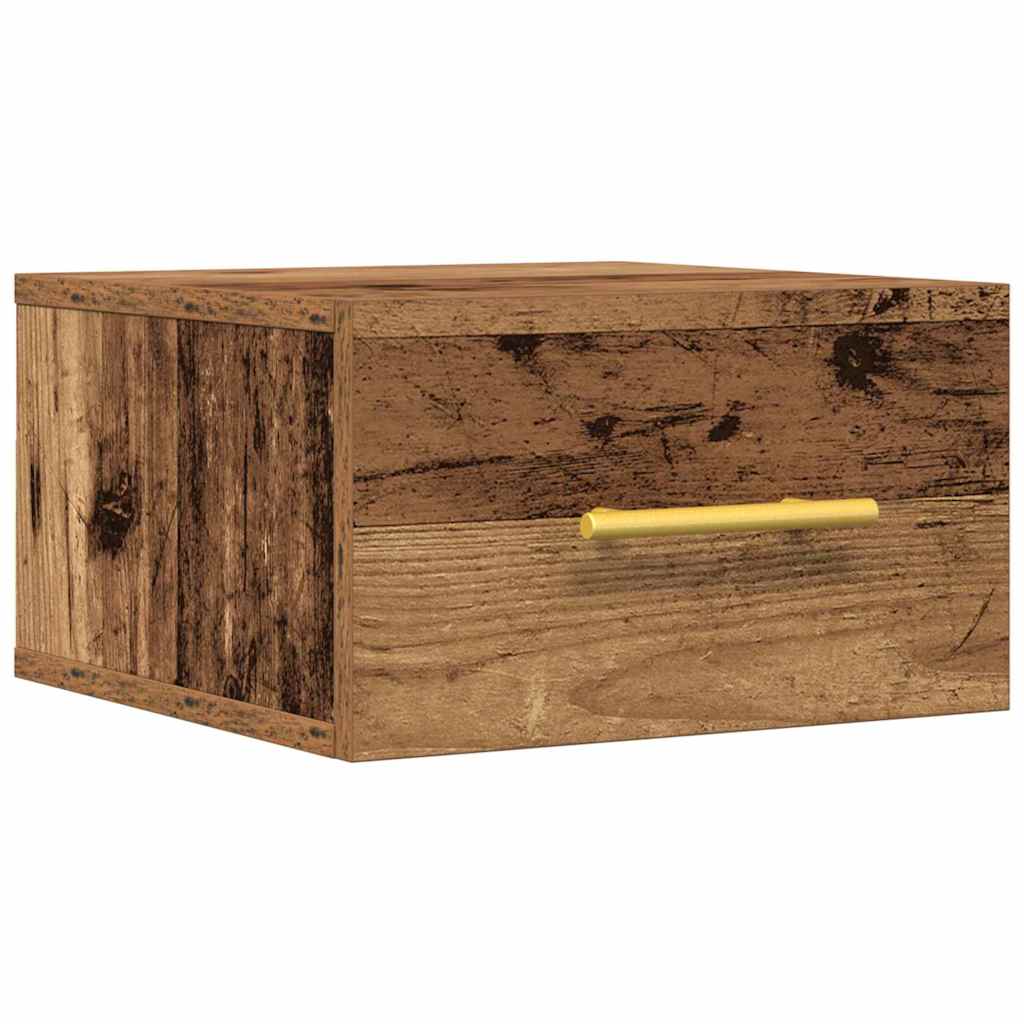 Nachttisch Wandmontiert Altholz 35 x 35 x 20 cm Holzwerkstoff