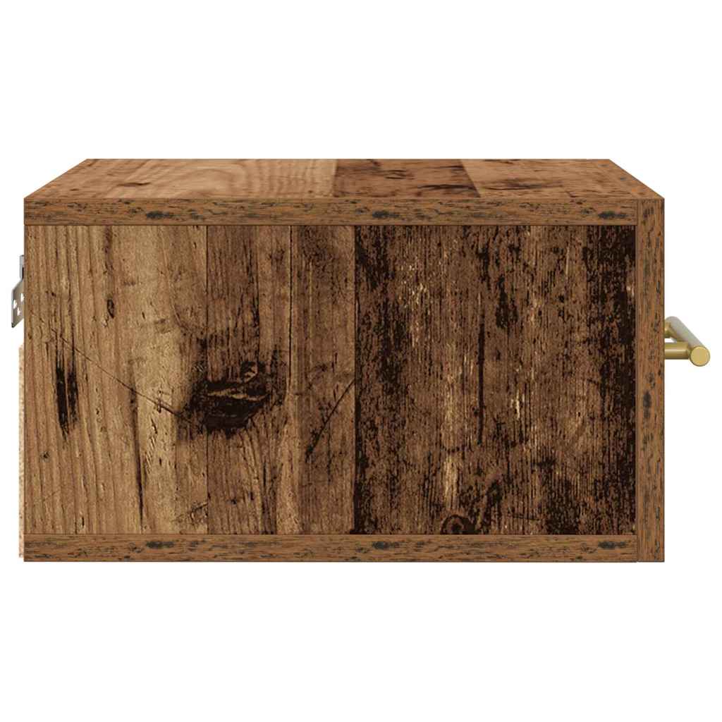 Nachttisch Wandmontiert Altholz 35 x 35 x 20 cm Holzwerkstoff