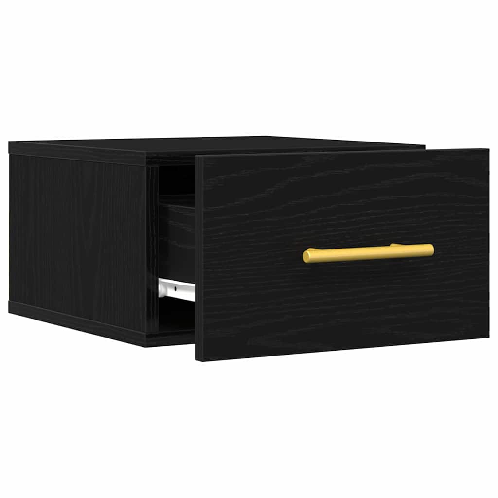 Nachttisch 2 pcs Schwarz Eichen-Optik 35 x 35 x 20 cm