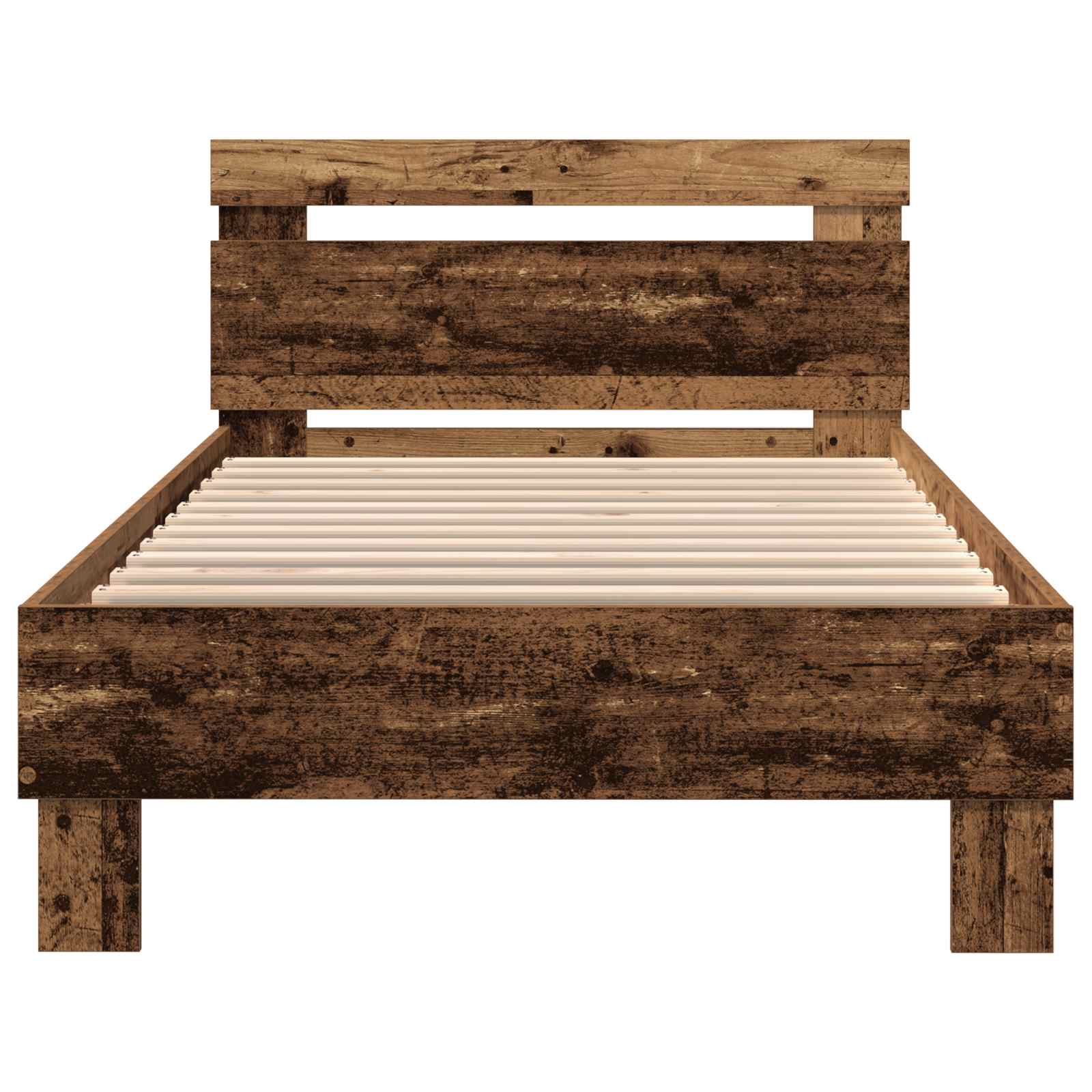 Bettrahmen mit LED Altholz 90 x 190 cm Holzwerkstoff