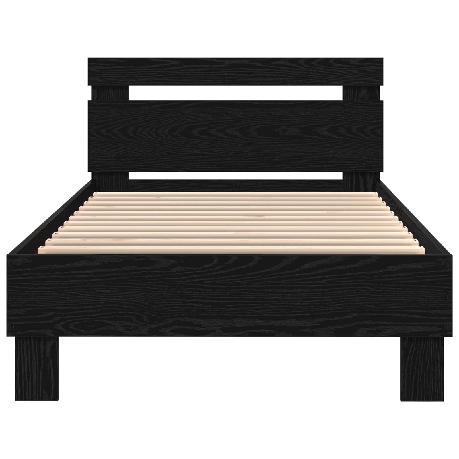 Bettrahmen Schwarz Eichen-Optik 90 x 190 cm Holzwerkstoff