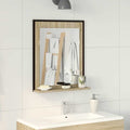 Badezimmer Spiegel mit Regal Schwarz 50 x 12 x 60 cm