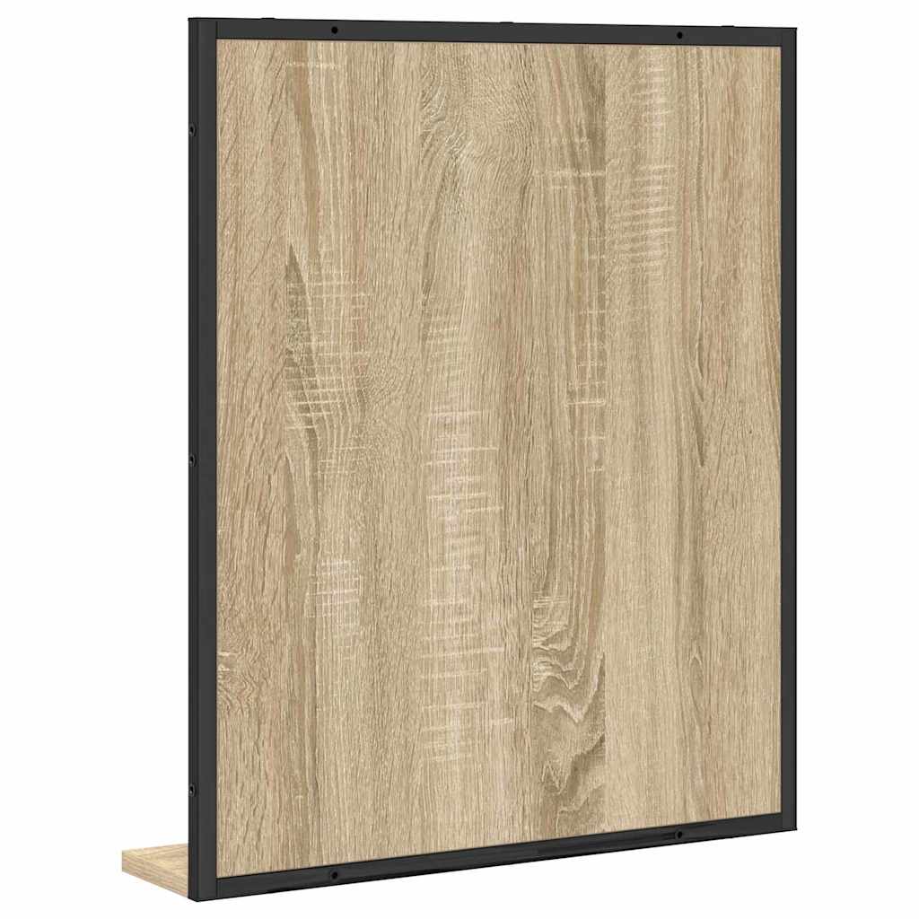 Badezimmer Spiegel mit Regal Schwarz 50 x 12 x 60 cm
