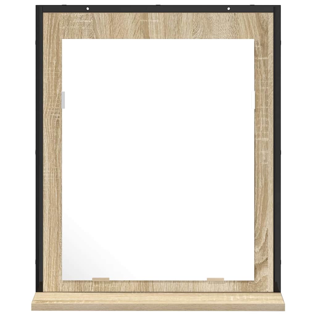 Badezimmer Spiegel mit Regal Schwarz 50 x 12 x 60 cm